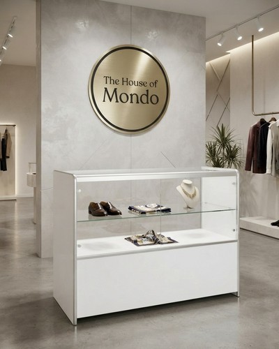 White glass retail shop - white,