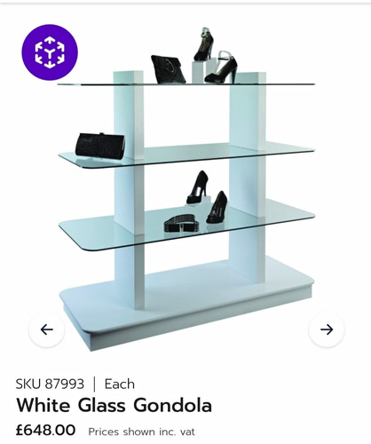 Shop display white glass - display,
