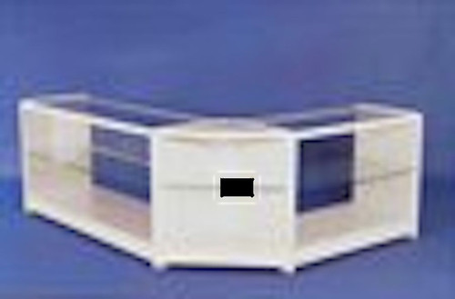 Shaped white glass display - glass,